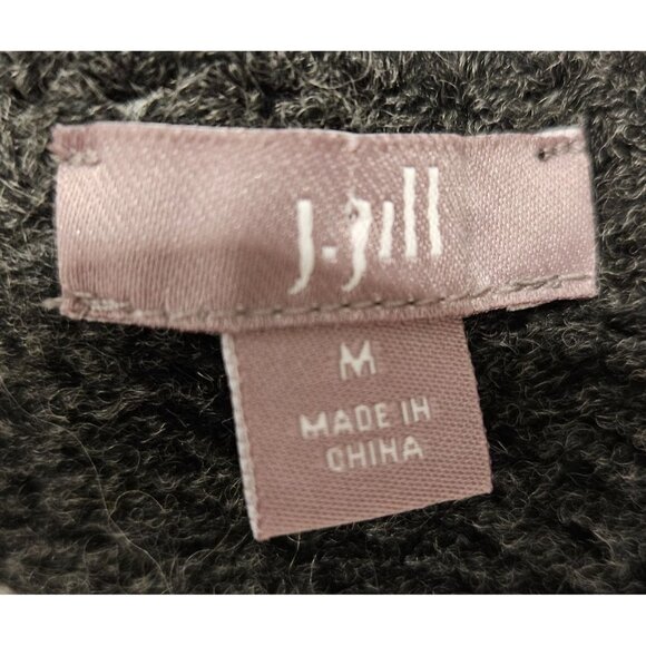 J. Jill Woman Size M Chunky Fair Isle Wool Blend Cardigan Pockets Bead Embellish - Picture 6 of 8